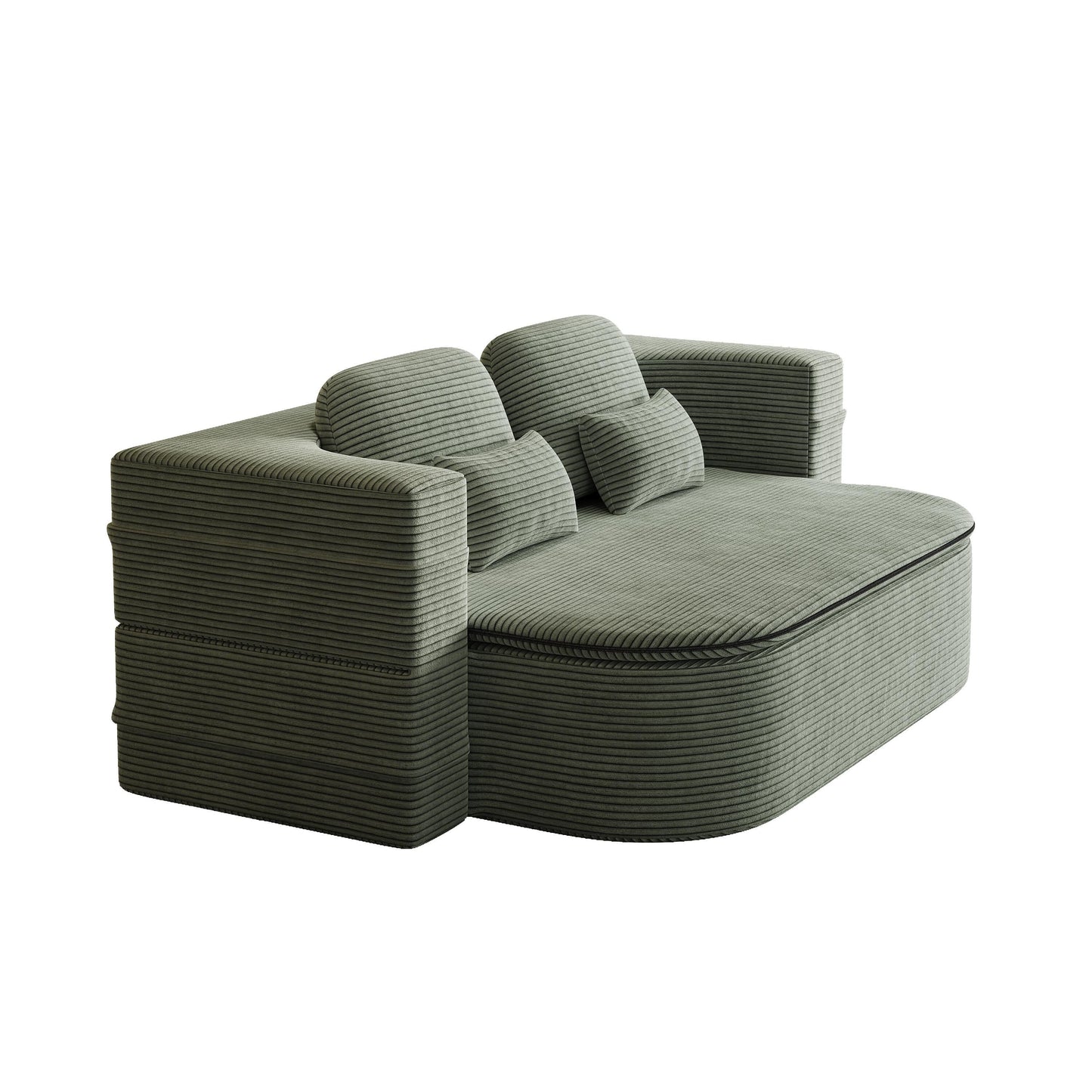 75''2-in-1 Foldable Sofa,Convertible Sleeper Foam Sofa Bed with Multi Functional Blanket, Floor Sofa Lounge Sofa