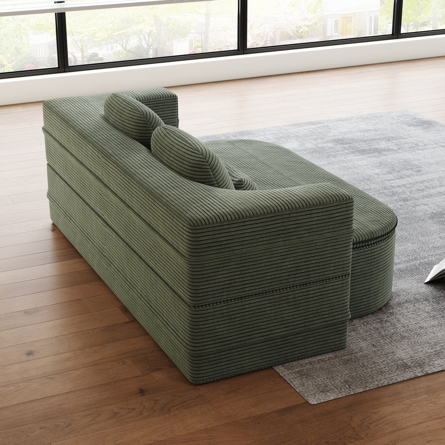 75''2-in-1 Foldable Sofa,Convertible Sleeper Foam Sofa Bed with Multi Functional Blanket, Floor Sofa Lounge Sofa