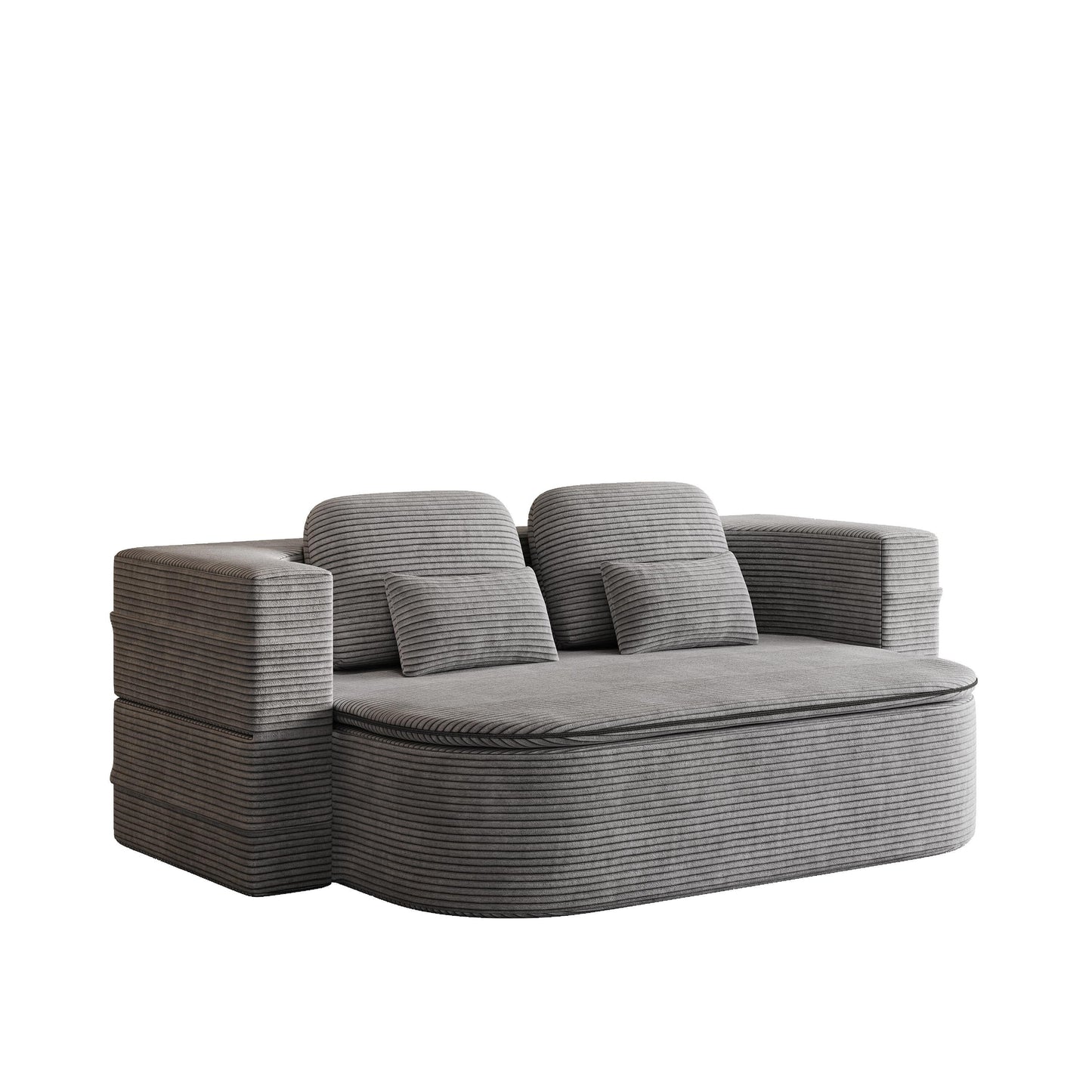 75''2-in-1 Foldable Sofa,Convertible Sleeper Foam Sofa Bed with Multi Functional Blanket, Floor Sofa Lounge Sofa