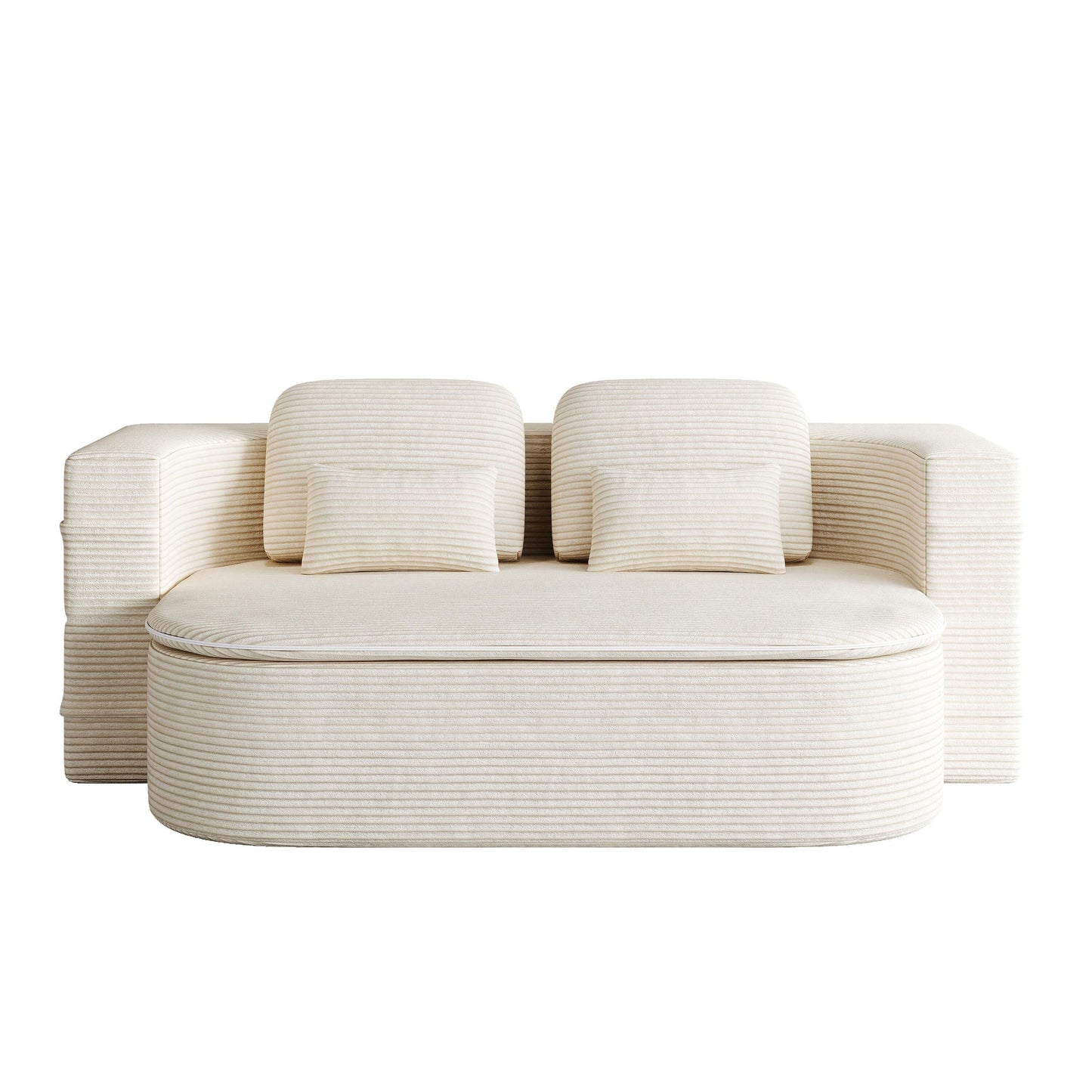 75''2-in-1 Foldable Sofa,Convertible Sleeper Foam Sofa Bed with Multi Functional Blanket, Floor Sofa Lounge Sofa