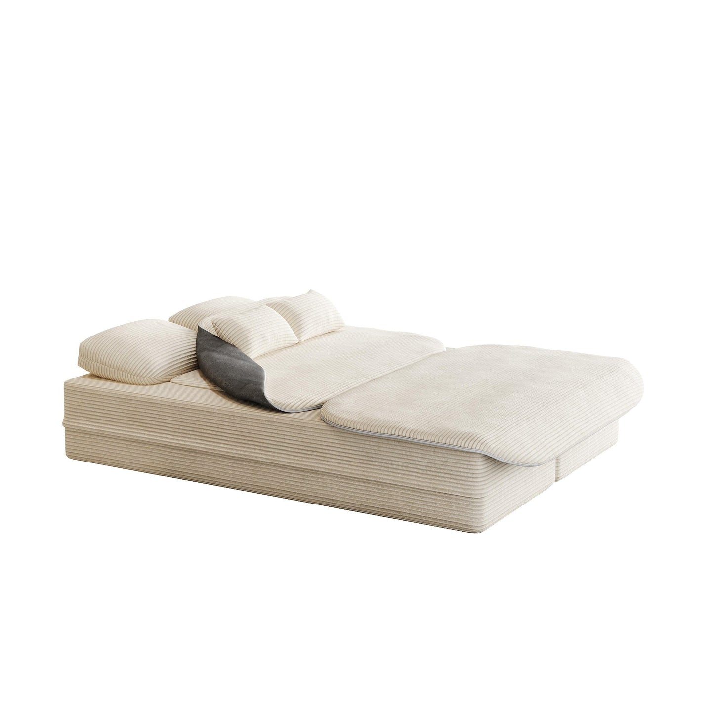 75''2-in-1 Foldable Sofa,Convertible Sleeper Foam Sofa Bed with Multi Functional Blanket, Floor Sofa Lounge Sofa