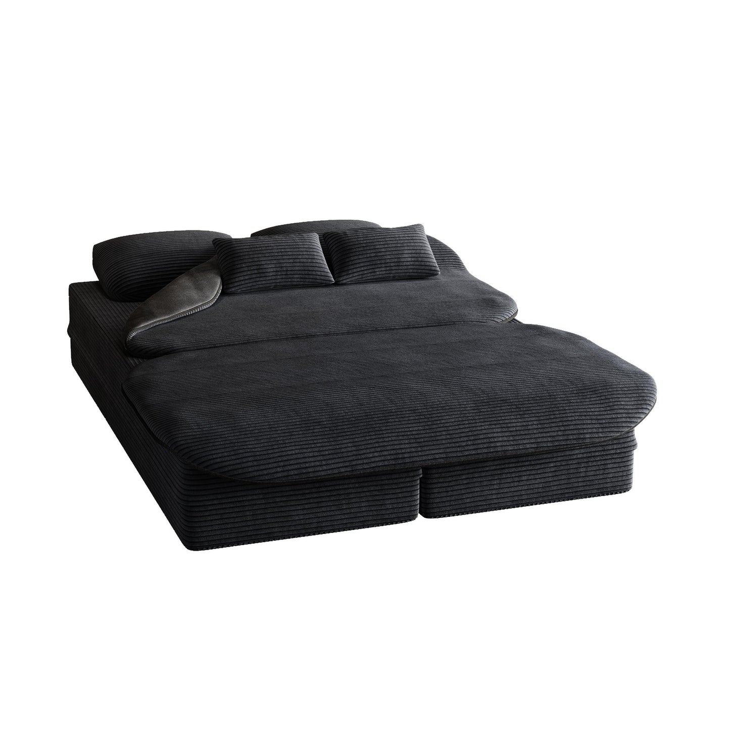 75''2-in-1 Foldable Sofa,Convertible Sleeper Foam Sofa Bed with Multi Functional Blanket, Floor Sofa Lounge Sofa