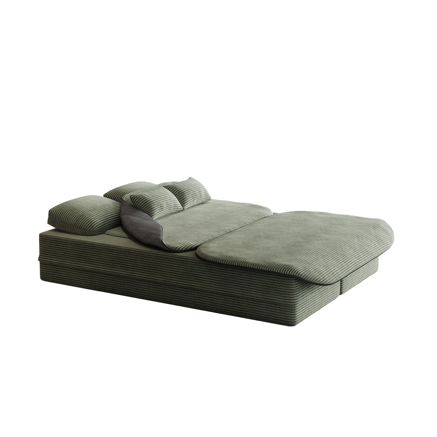 75''2-in-1 Foldable Sofa,Convertible Sleeper Foam Sofa Bed with Multi Functional Blanket, Floor Sofa Lounge Sofa
