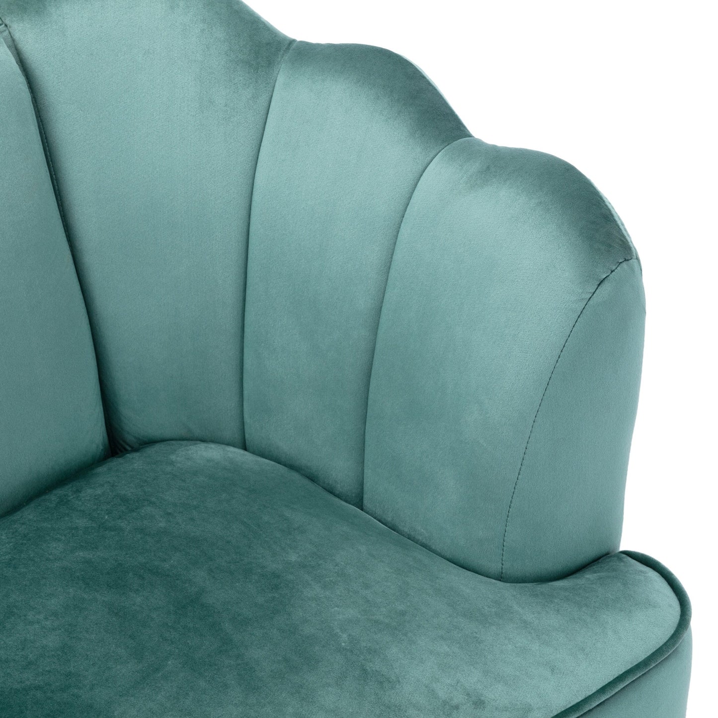 76.25 Velvet Channel Stitching 3-seater Sofa with Metal Legs for Living Room