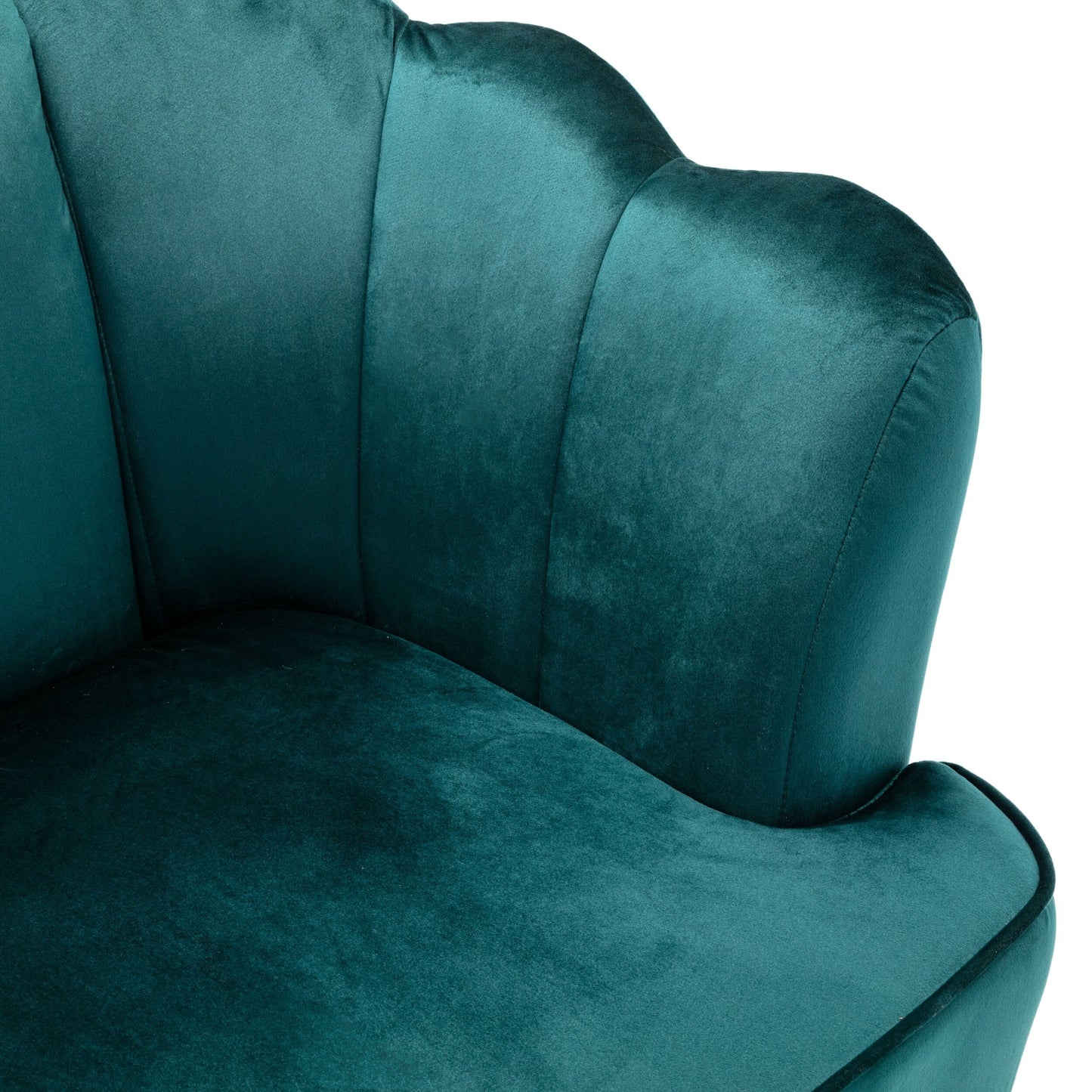 76.25 Velvet Channel Stitching 3-seater Sofa with Metal Legs for Living Room