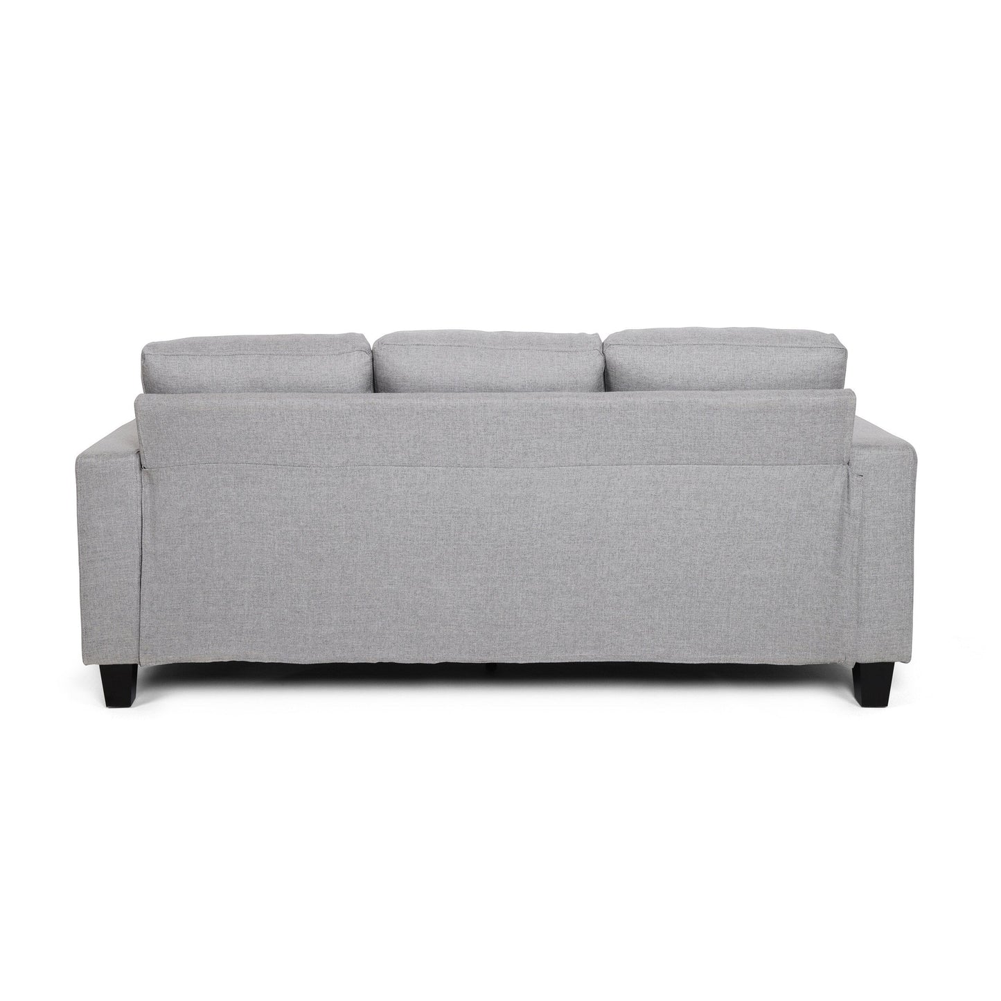 76 Square Arms Button Tufted 3-seater Sofa with Wood Legs for Living Room