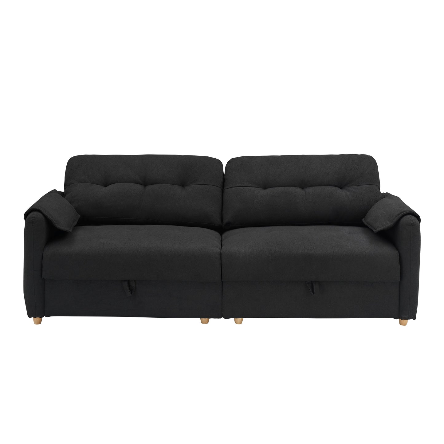 79.50 inches long, Teddy Cotton Linen Sofa Fabric, with metal conical long legs, metal strip matching, stylish and simple