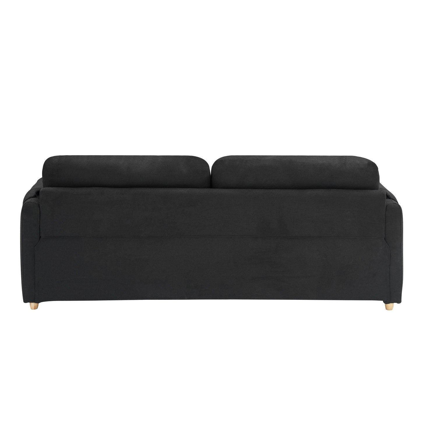 79.50 inches long, Teddy Cotton Linen Sofa Fabric, with metal conical long legs, metal strip matching, stylish and simple
