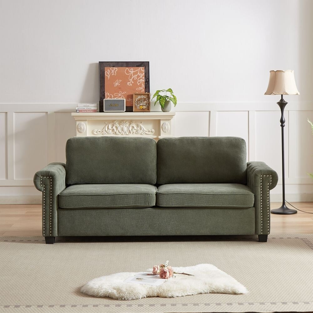 83.8 Convertible 2-in-1 Pullout Polyester Sleeper Sofa Bed