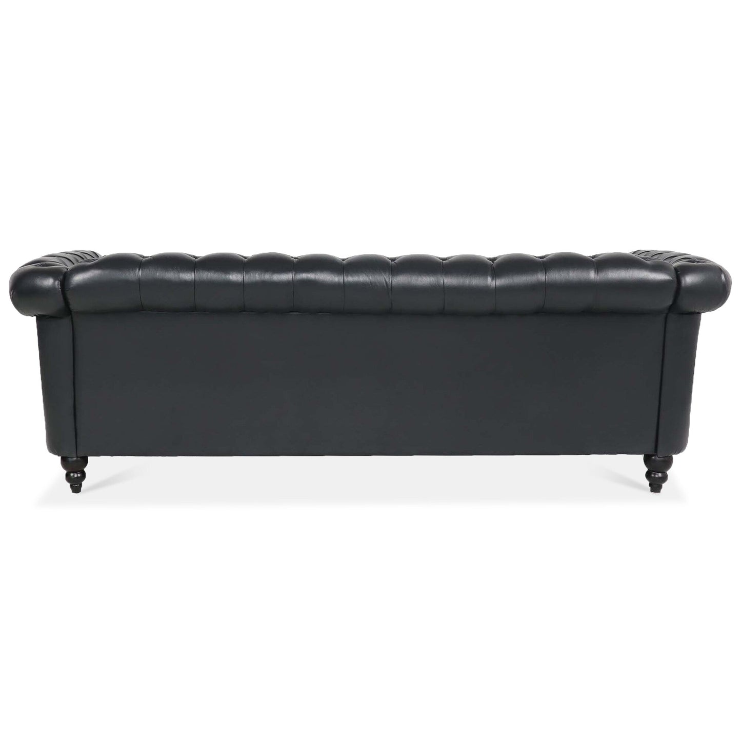 84.65 PU Leather Chesterfield Sofa with Rolled Arms (3-Seater)