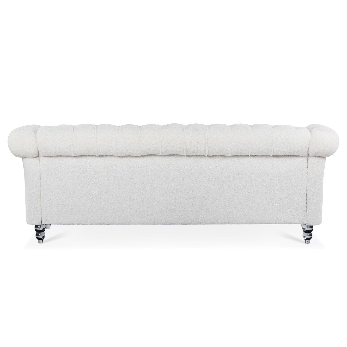84.65 Polyester Chesterfield Sofa with Rolled Arms (3-Seater)