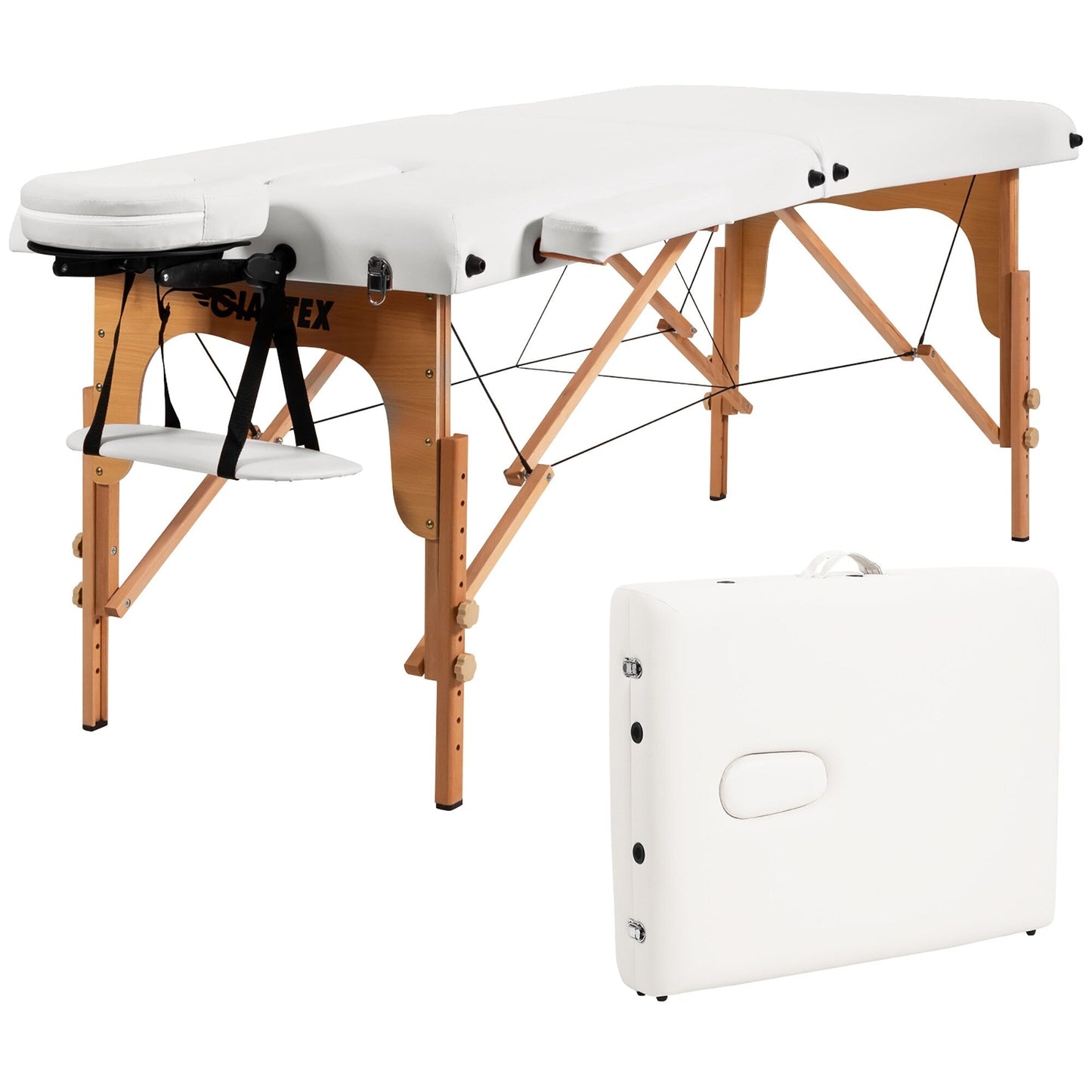 84''L Portable Massage Table Adjustable Facial Spa Bed Tattoo w/ Carry