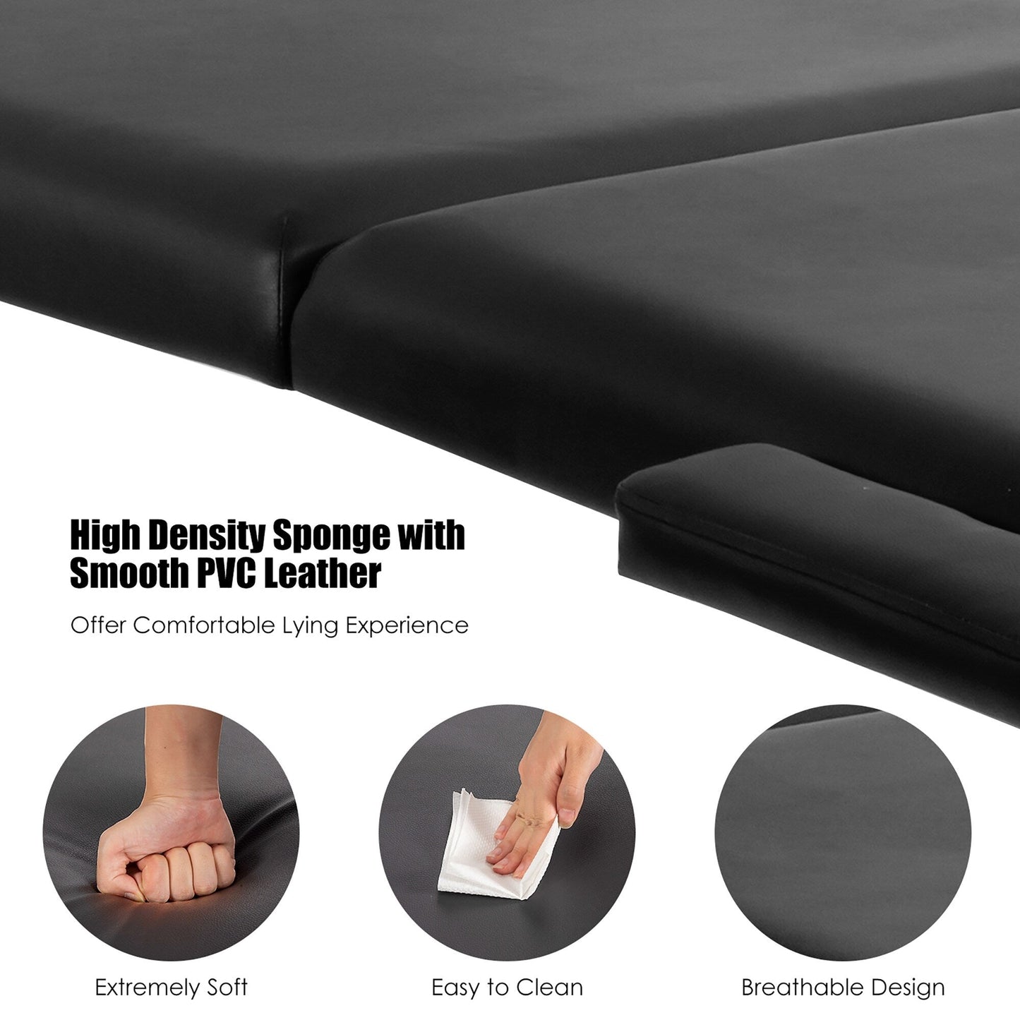 84''L Portable Massage Table Adjustable Facial Spa Bed Tattoo w/ Carry