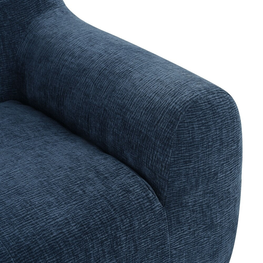 85.8 Inch Wide Chenille Fabric 3-Seater Sofa with Tufted Style