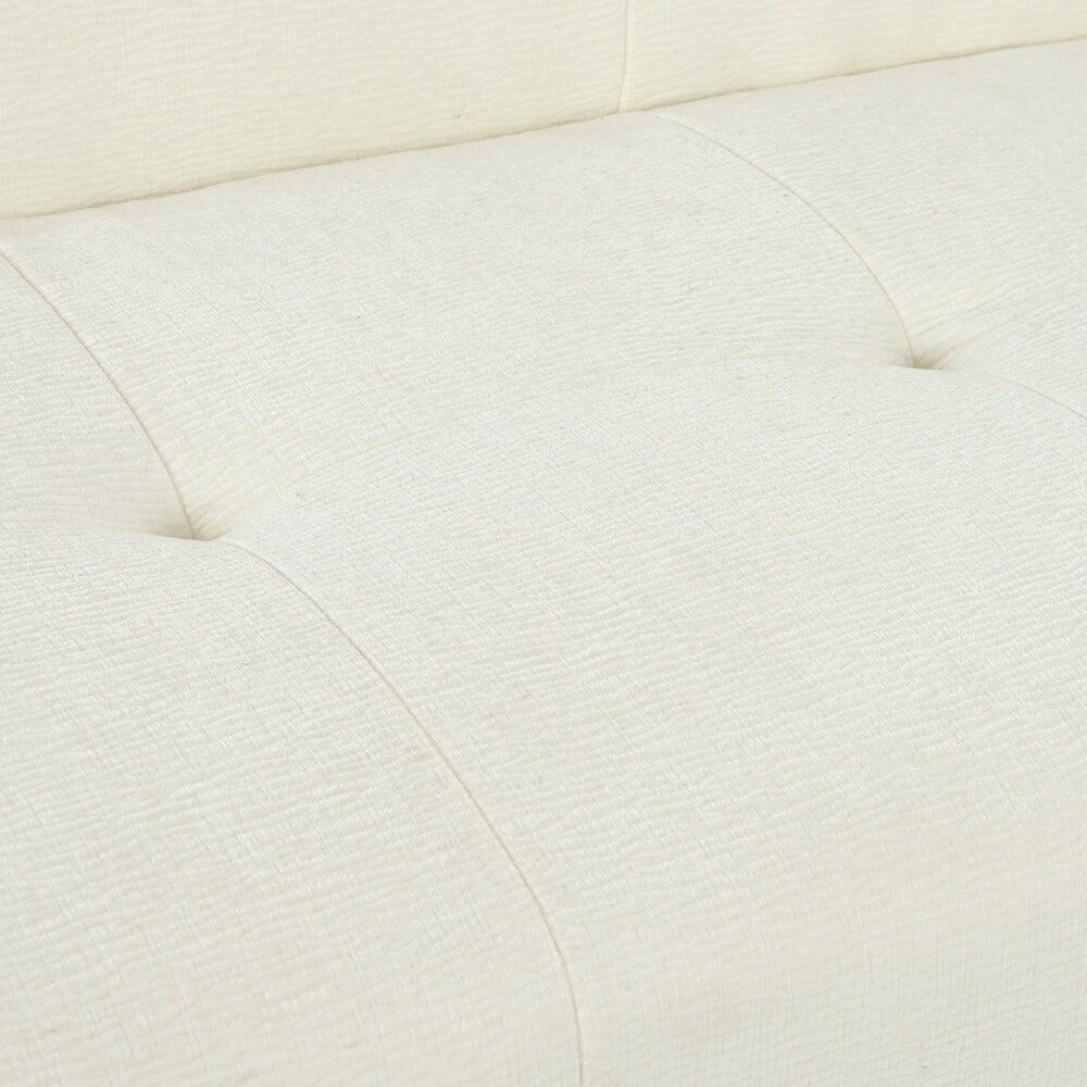 85.8 Inch Wide Chenille Fabric 3-Seater Sofa with Tufted Style