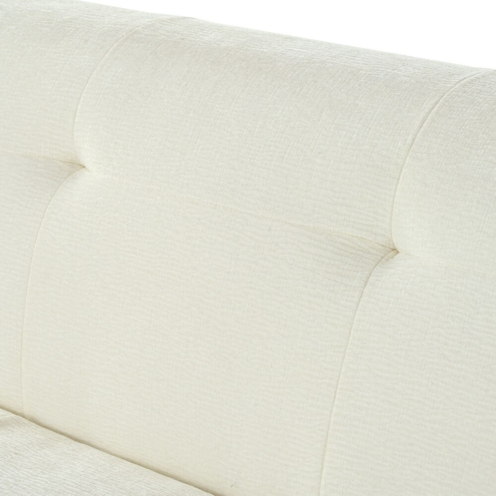 85.8 Inch Wide Chenille Fabric 3-Seater Sofa with Tufted Style