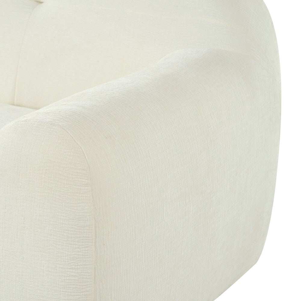 85.8 Inch Wide Chenille Fabric 3-Seater Sofa with Tufted Style