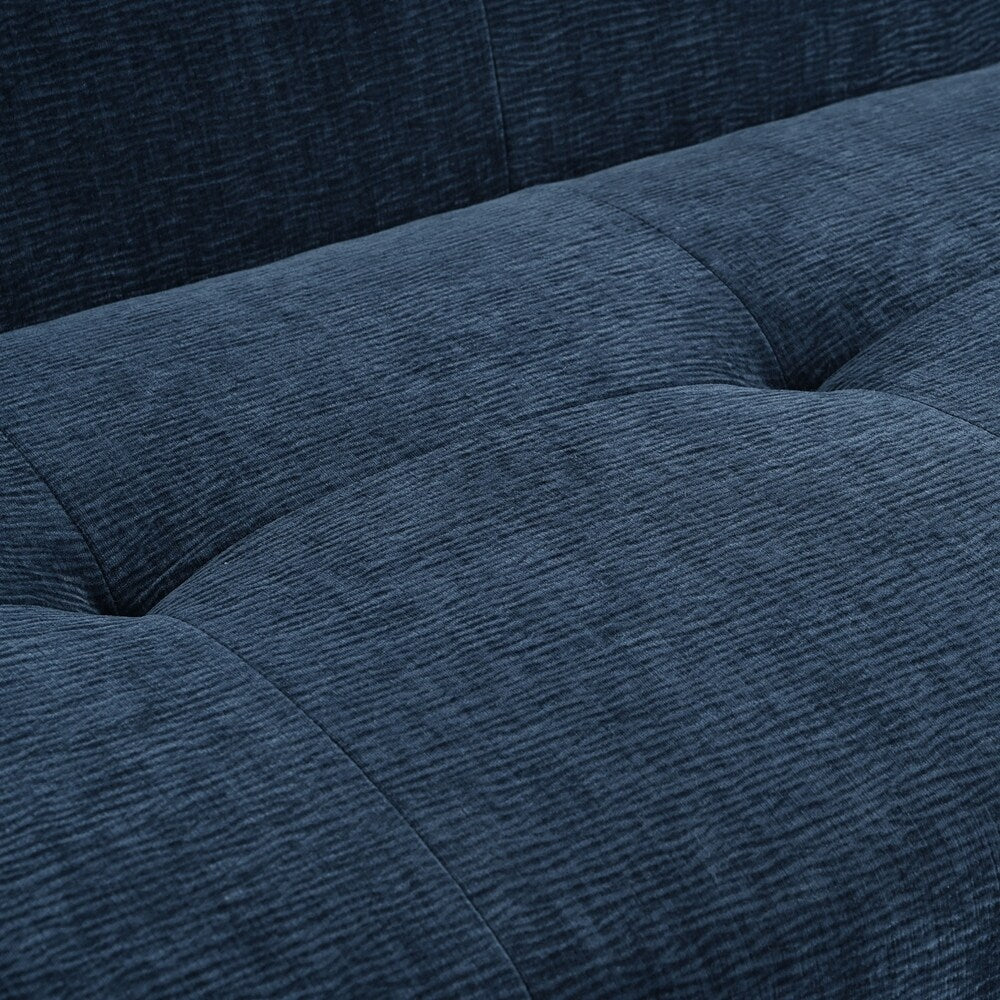85.8 Inch Wide Chenille Fabric 3-Seater Sofa with Tufted Style