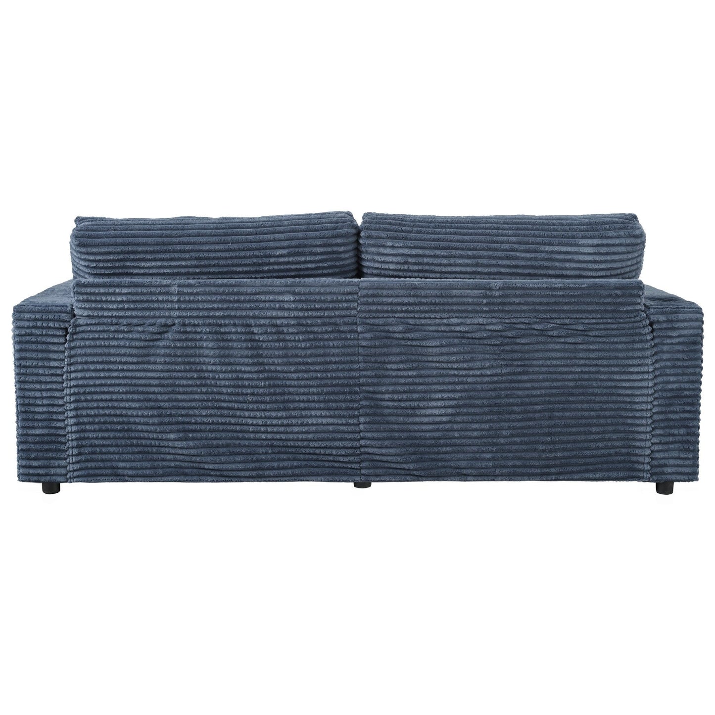 86.5 Corduroy Chaise Lounge Sofa with 2 USB Ports, Cup Holders, and 550lb Capacity
