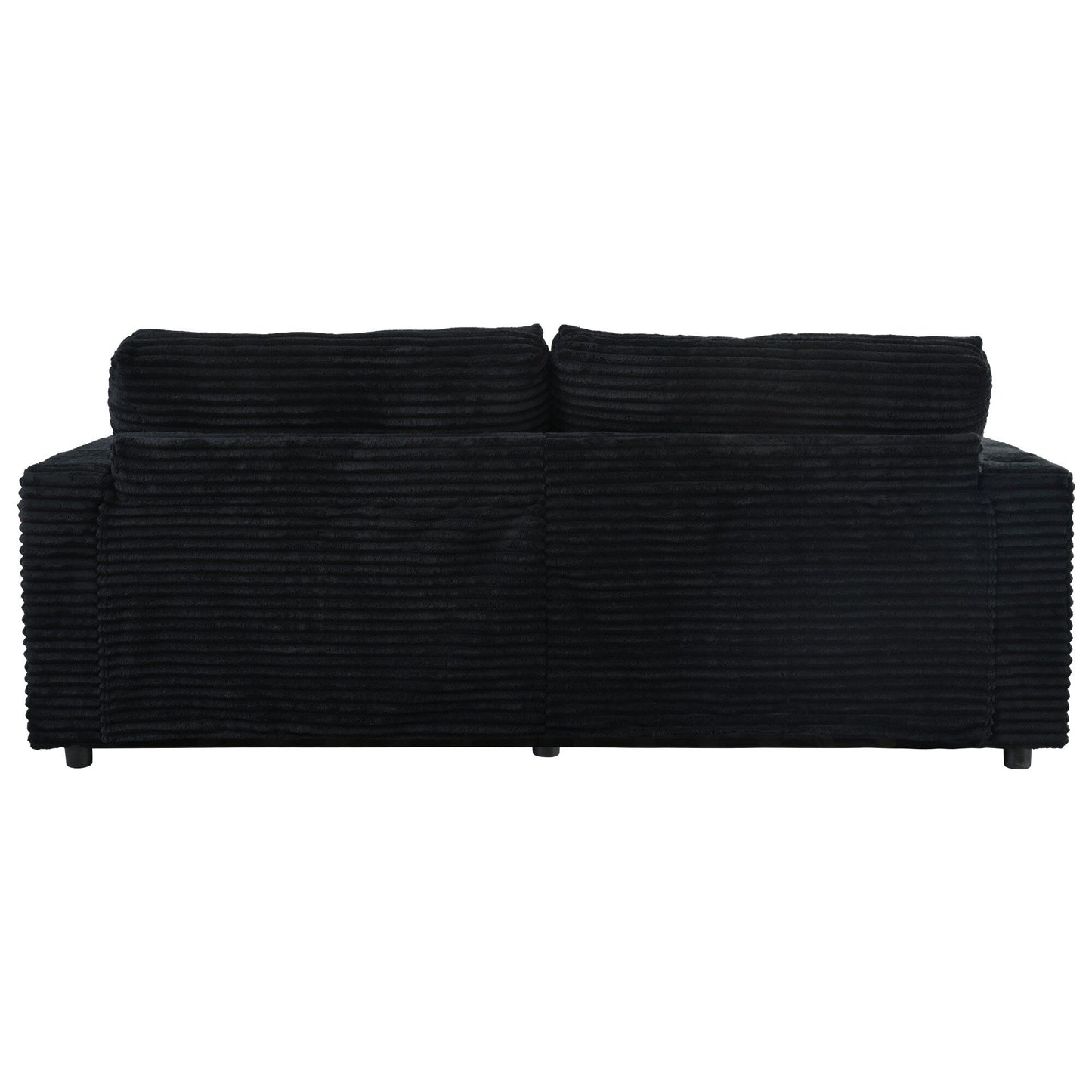 86.5 Corduroy Chaise Lounge Sofa with 2 USB Ports, Cup Holders, and 550lb Capacity
