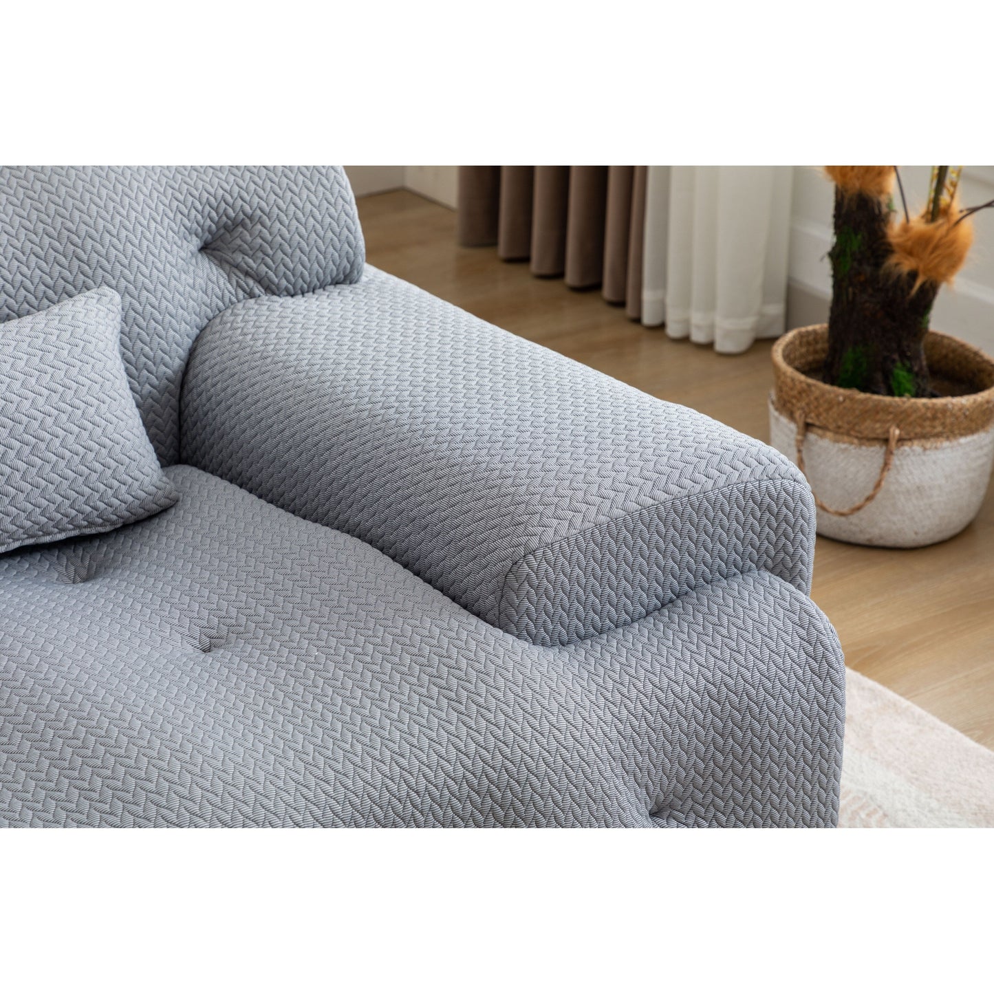 90 Foam Spring 2-Seater Sofa with No-Assembly Design