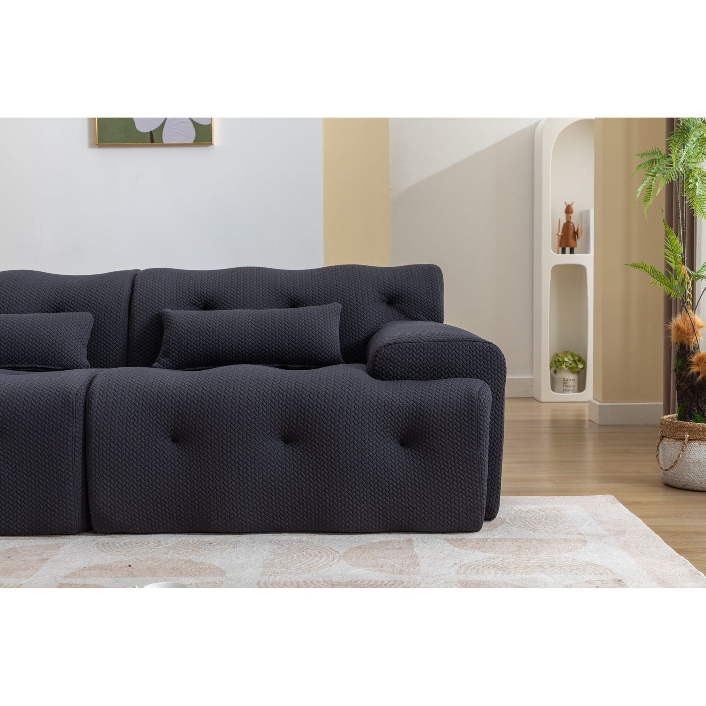 90 Foam Spring 2-Seater Sofa with No-Assembly Design