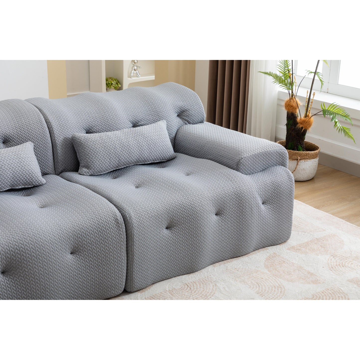 90 Foam Spring 2-Seater Sofa with No-Assembly Design