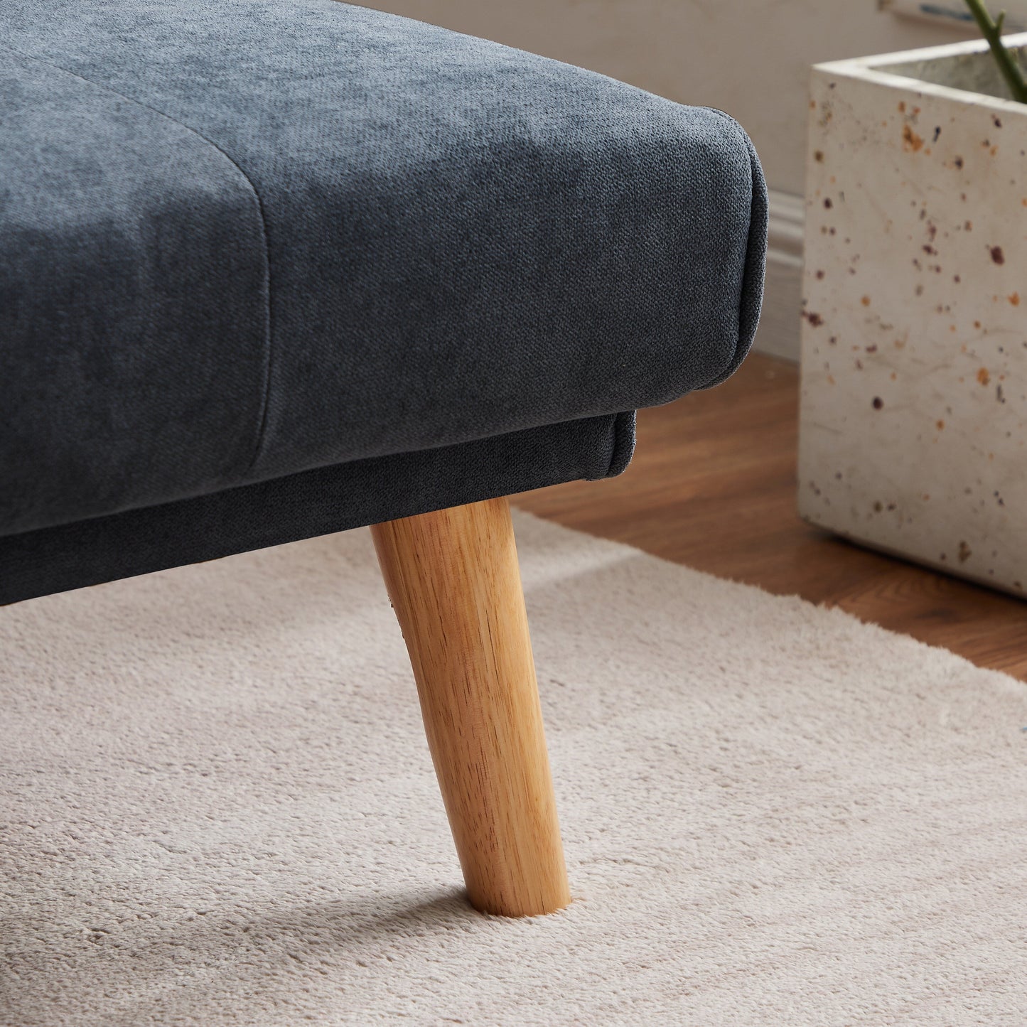 94.5'' Linen 3-Seater Convertible Sofa: Right Chaise, Foam Padding, Organizer Bag, and Square Arms