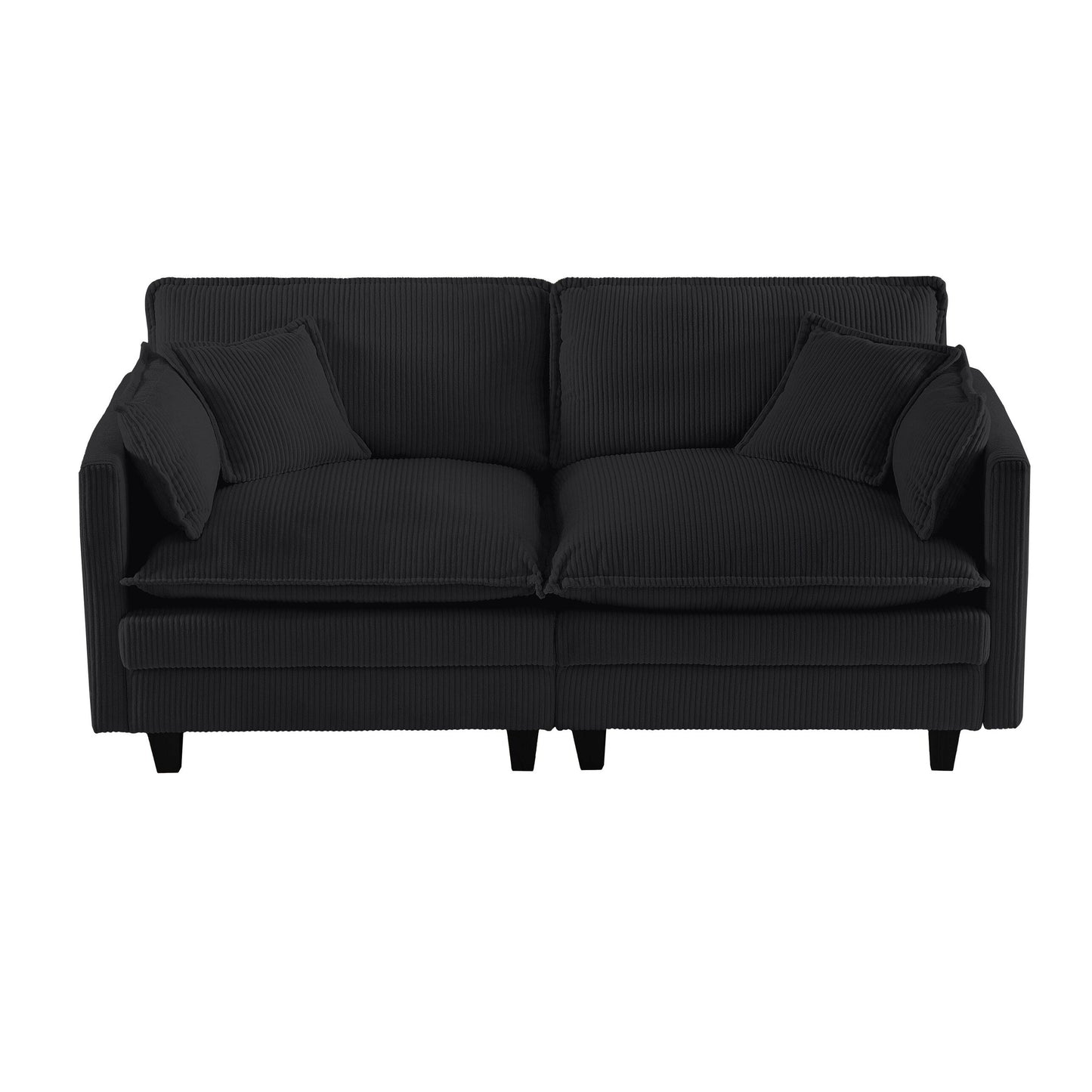 96 Corduroy Modern Classic 3-Seater Sofa - Deep Seat,With 4 Pillow For Living Room