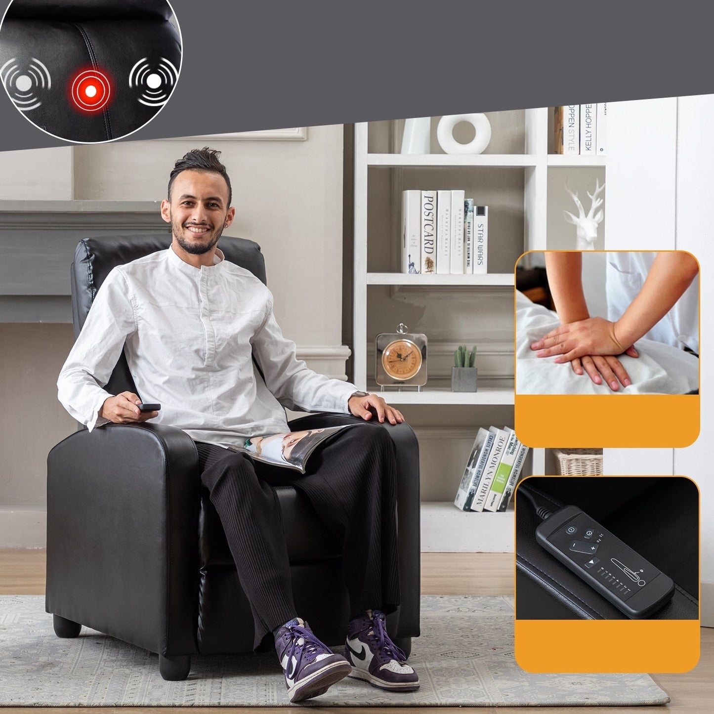 Adjustable Push Back Recliners for Living Room