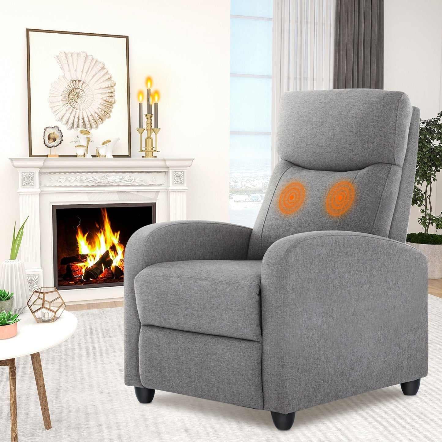 Adjustable Recliner Chair with 8 Massage Modes and Lumbar Support for Relaxation and Home Theater Use