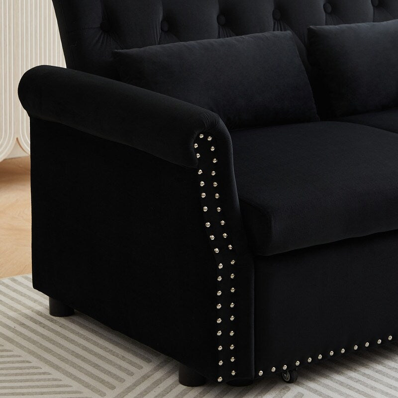 Adjustable Sleeper Sofa with 2 Lumbar Pillows
