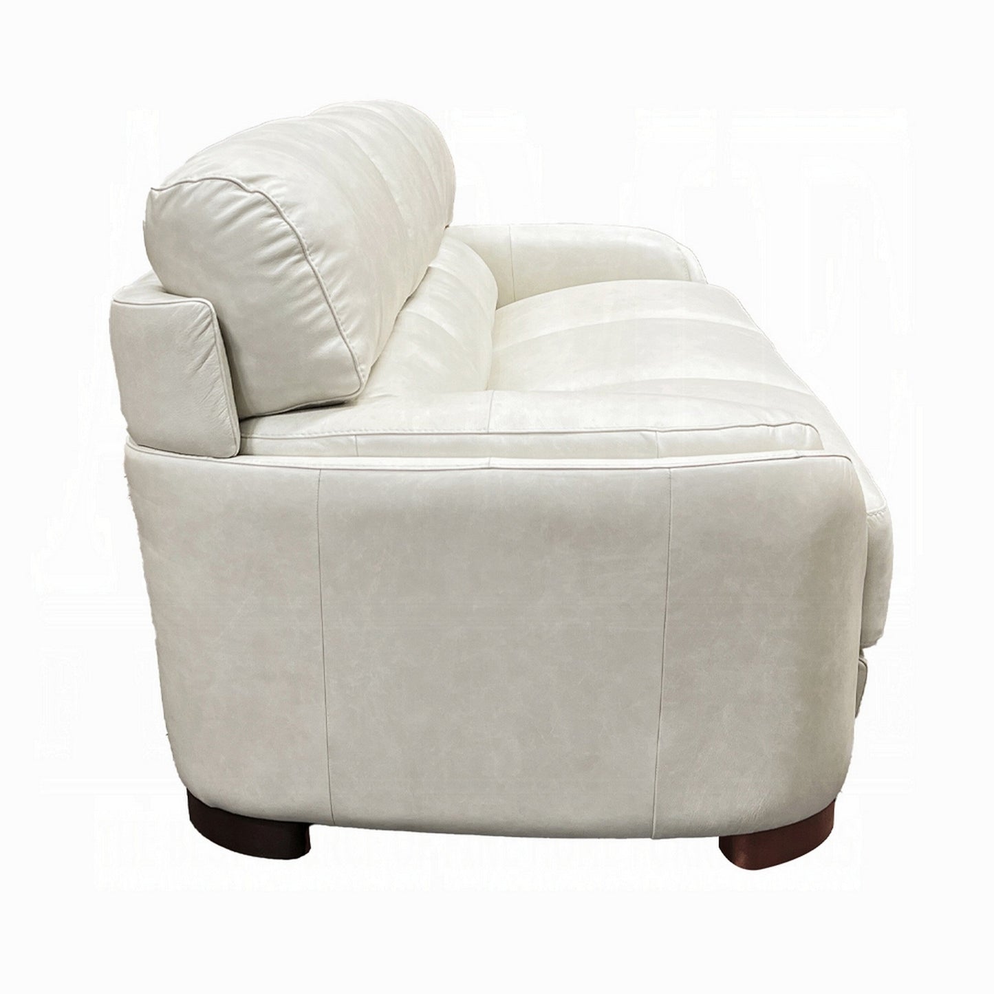Aera Sofa 93 Inch, Plush Ice Gray Top Grain Italian Tufted Leather