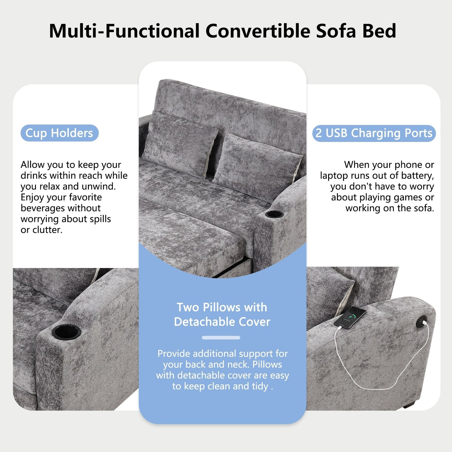 Affordable Convertible Sofa Bed - Space-Saving Furniture for Small Spaces