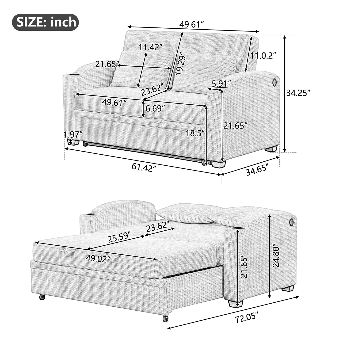 Affordable Convertible Sofa Bed - Space-Saving Furniture for Small Spaces