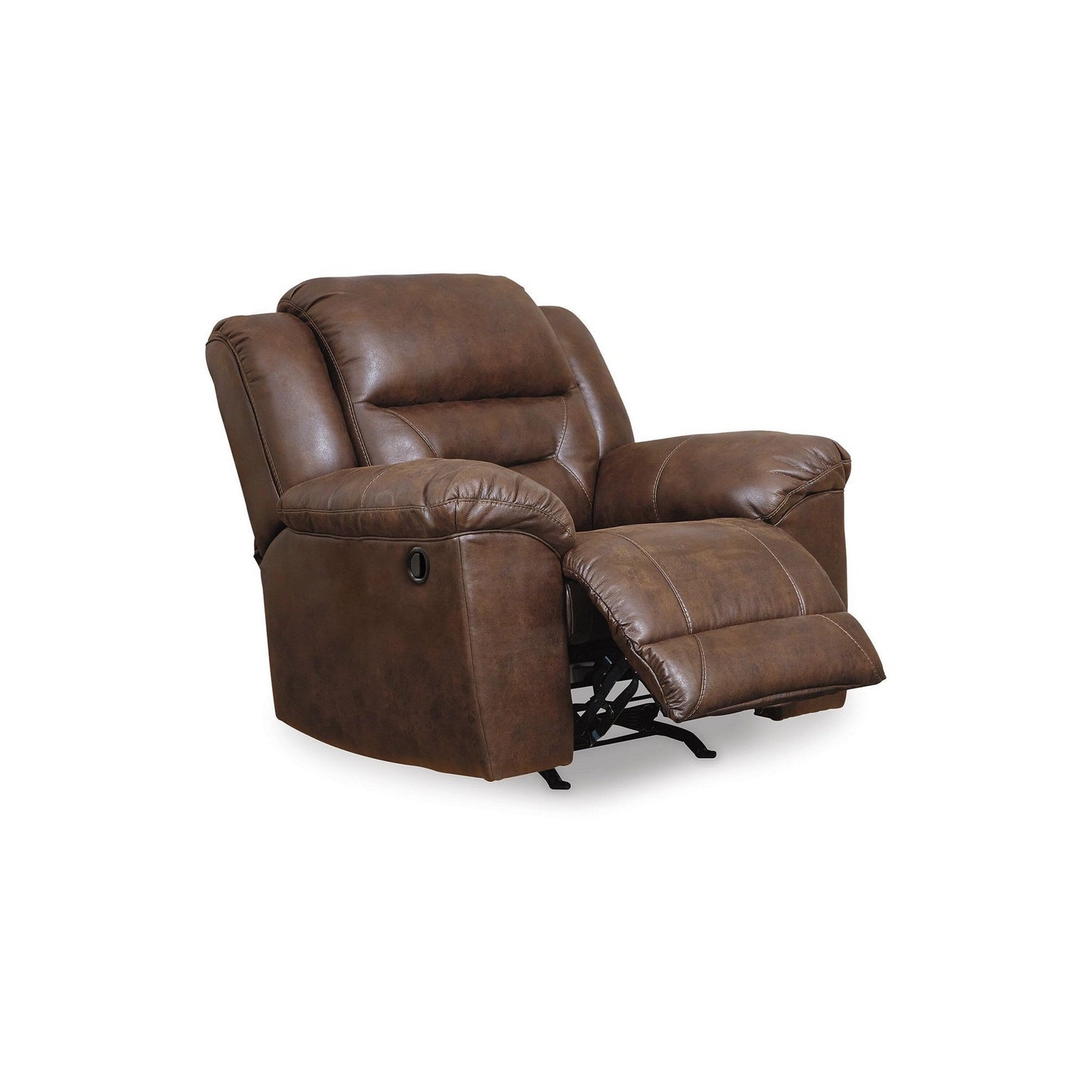 Aky Manual Rocker Recliner Chair, Smooth Chocolate Brown Faux Leather