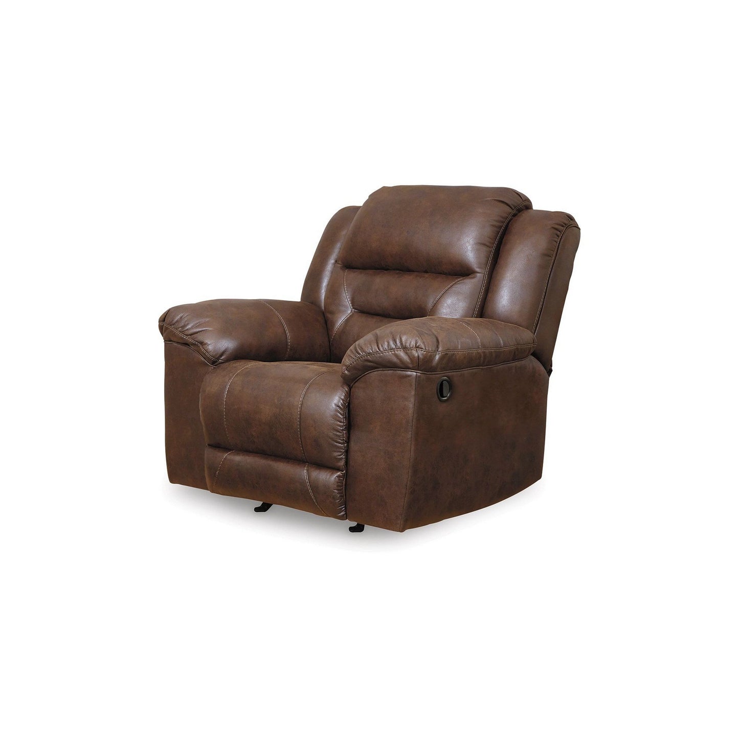 Aky Manual Rocker Recliner Chair, Smooth Chocolate Brown Faux Leather