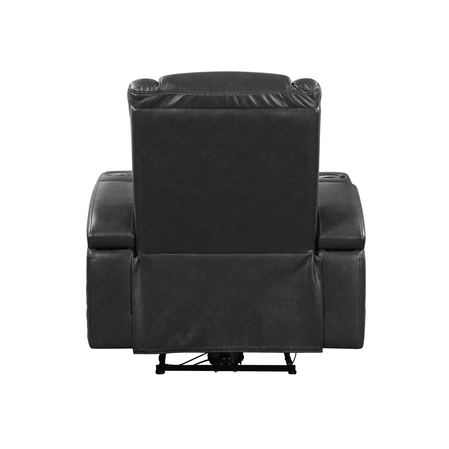 Alair Dark Gray Leather Aire Power Motion Recliner W/Bluetooth, Wireless Charger Cupholder