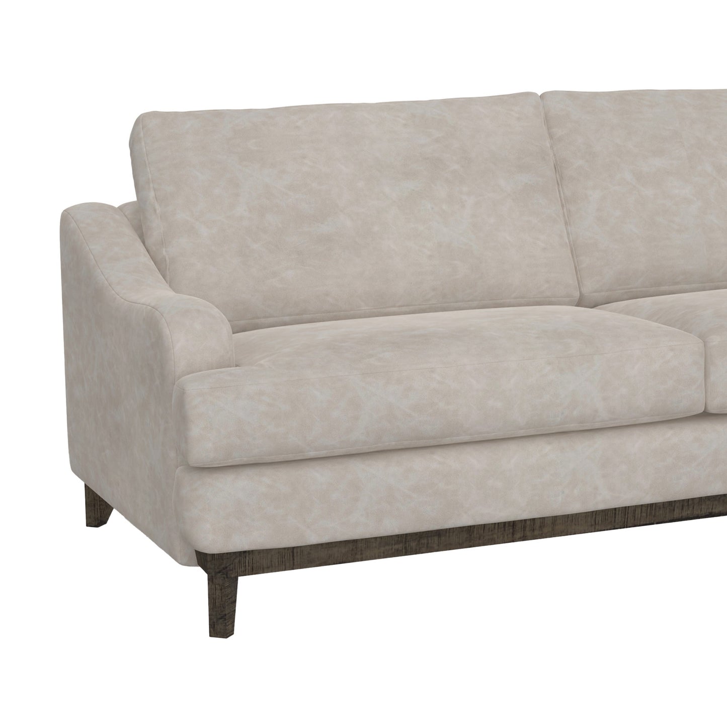 Alfi Sofa, 85 Inch, 2 Accent Pillows, Modern Oyster Gray Faux Leather