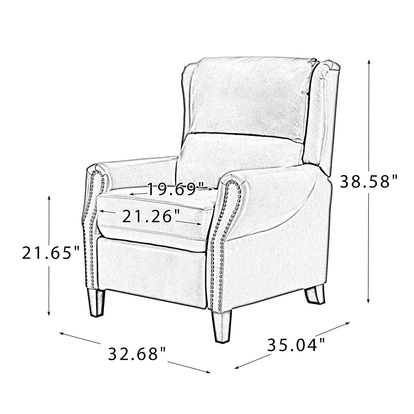 Alicia 32.68 Wide Genuine Leather Manual Recliner