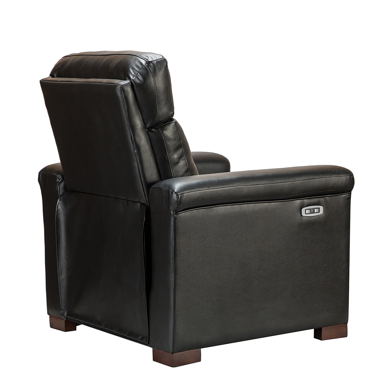 Alicia 34.65 Wide Contemporary Classic Genuine Leather Power Recliner With USB Port