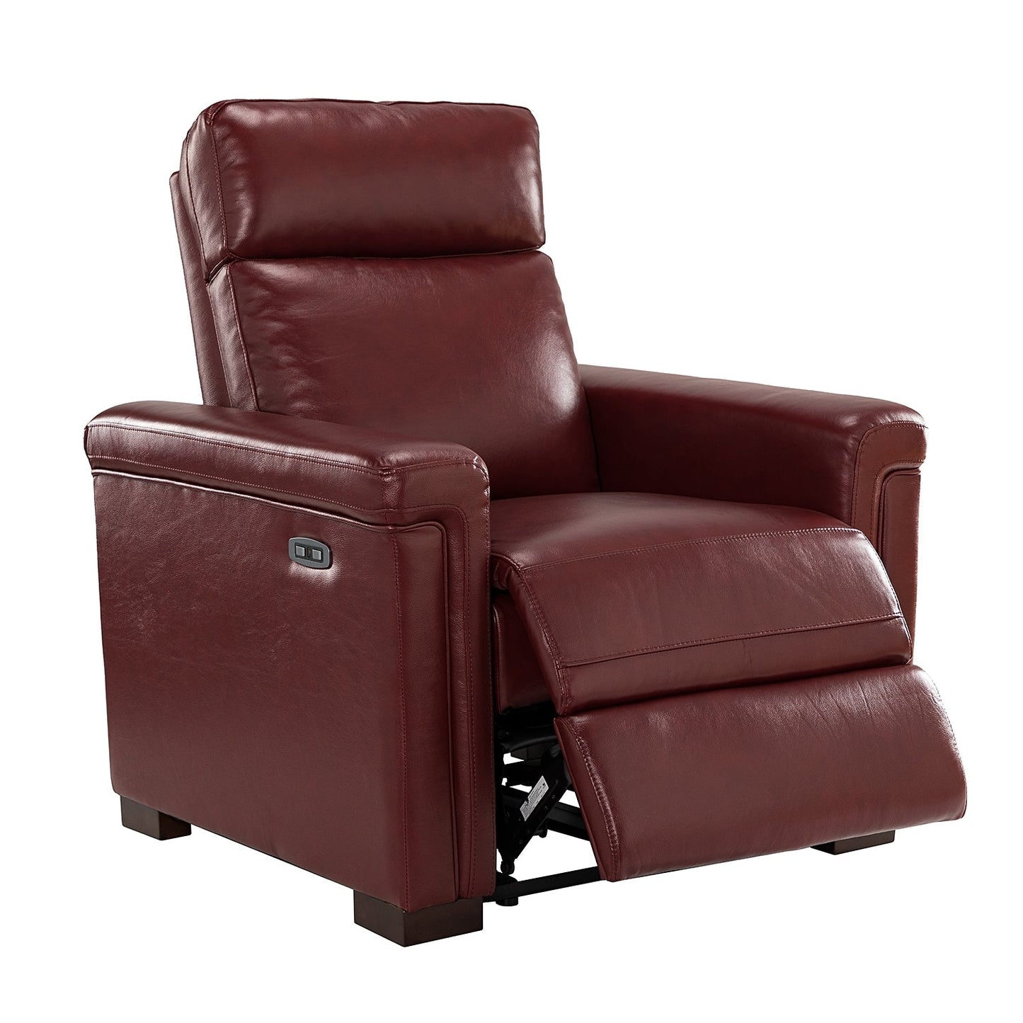 Alicia 34.65 Wide Contemporary Classic Genuine Leather Power Recliner With USB Port