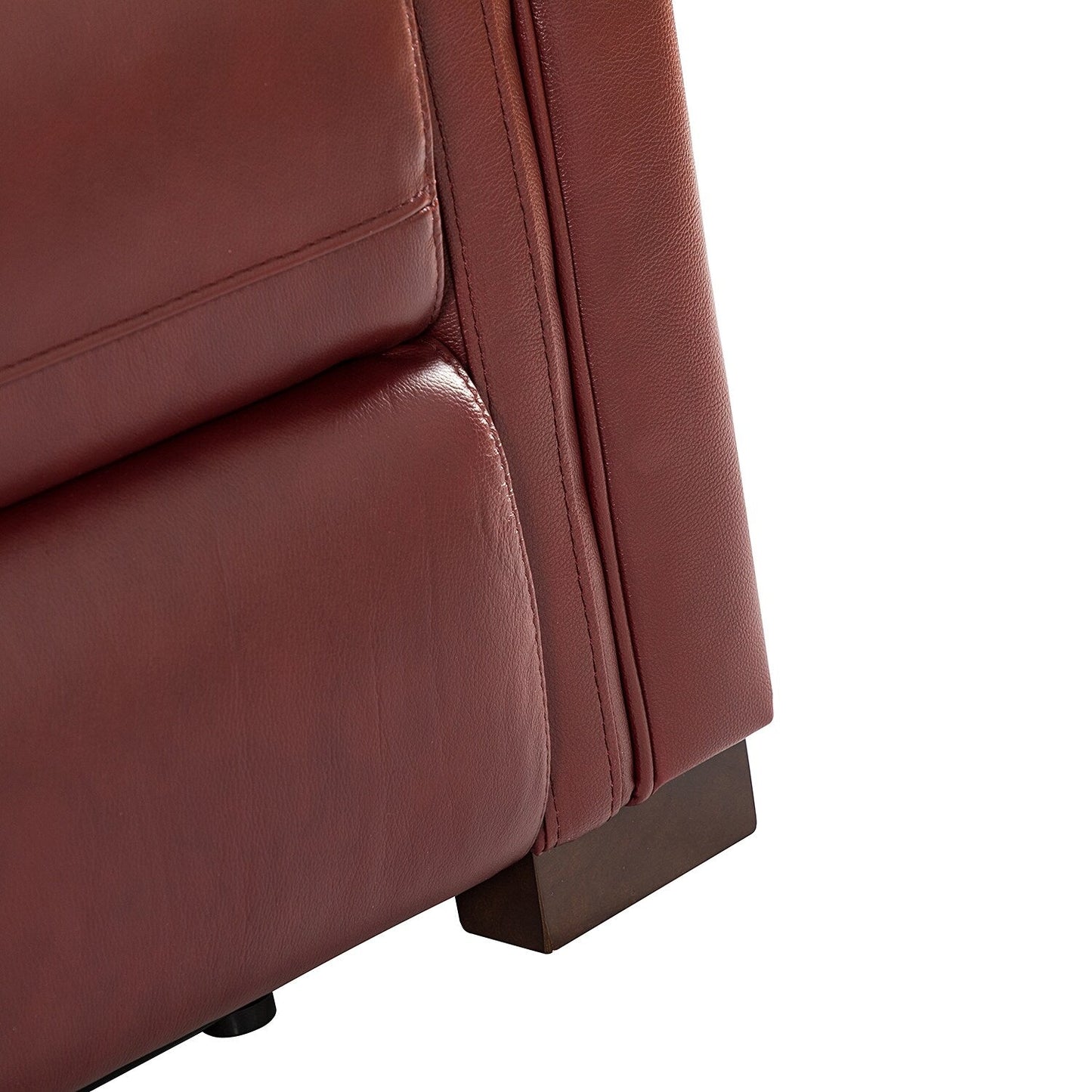 Alicia 34.65 Wide Contemporary Classic Genuine Leather Power Recliner With USB Port