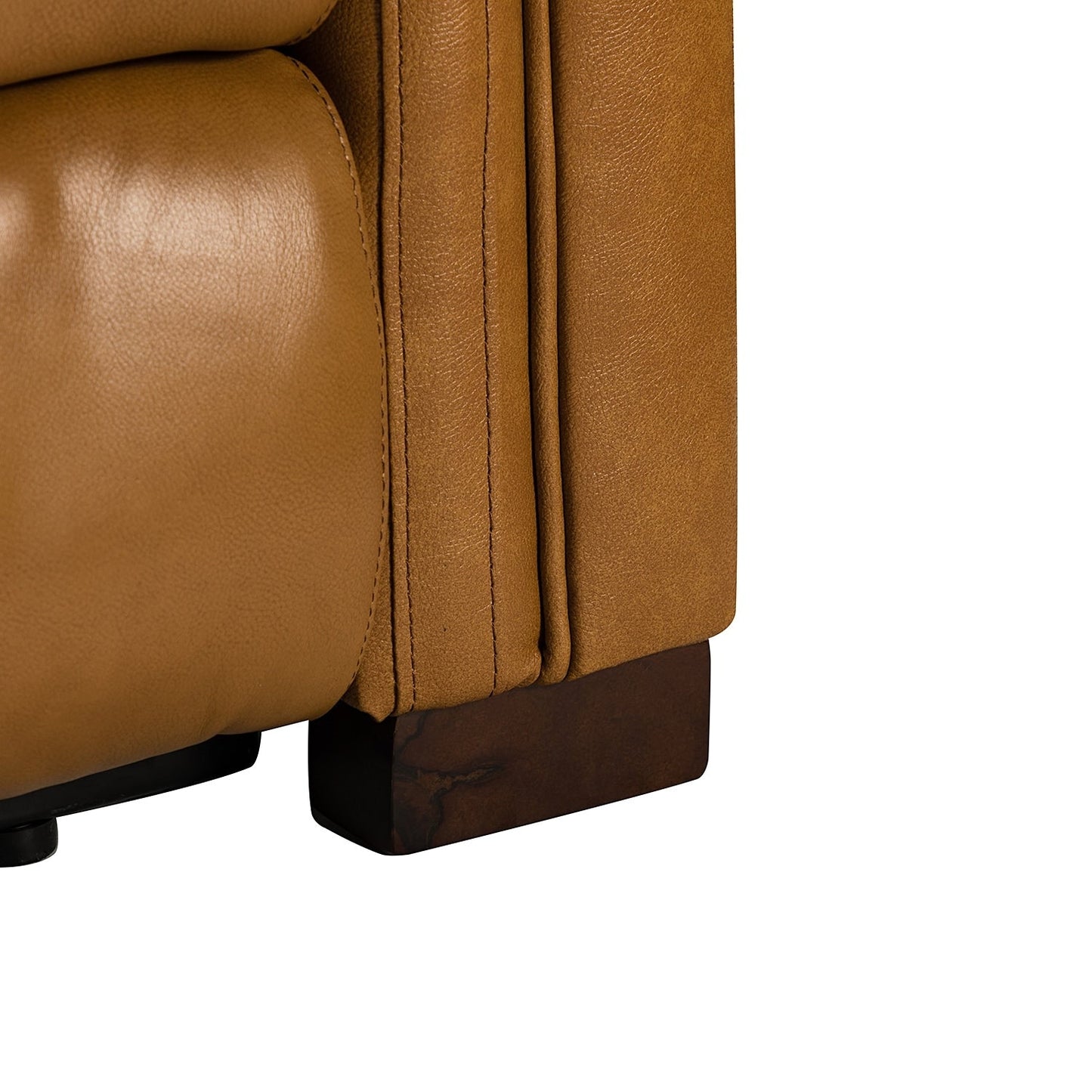 Alicia 34.65 Wide Contemporary Classic Genuine Leather Power Recliner With USB Port