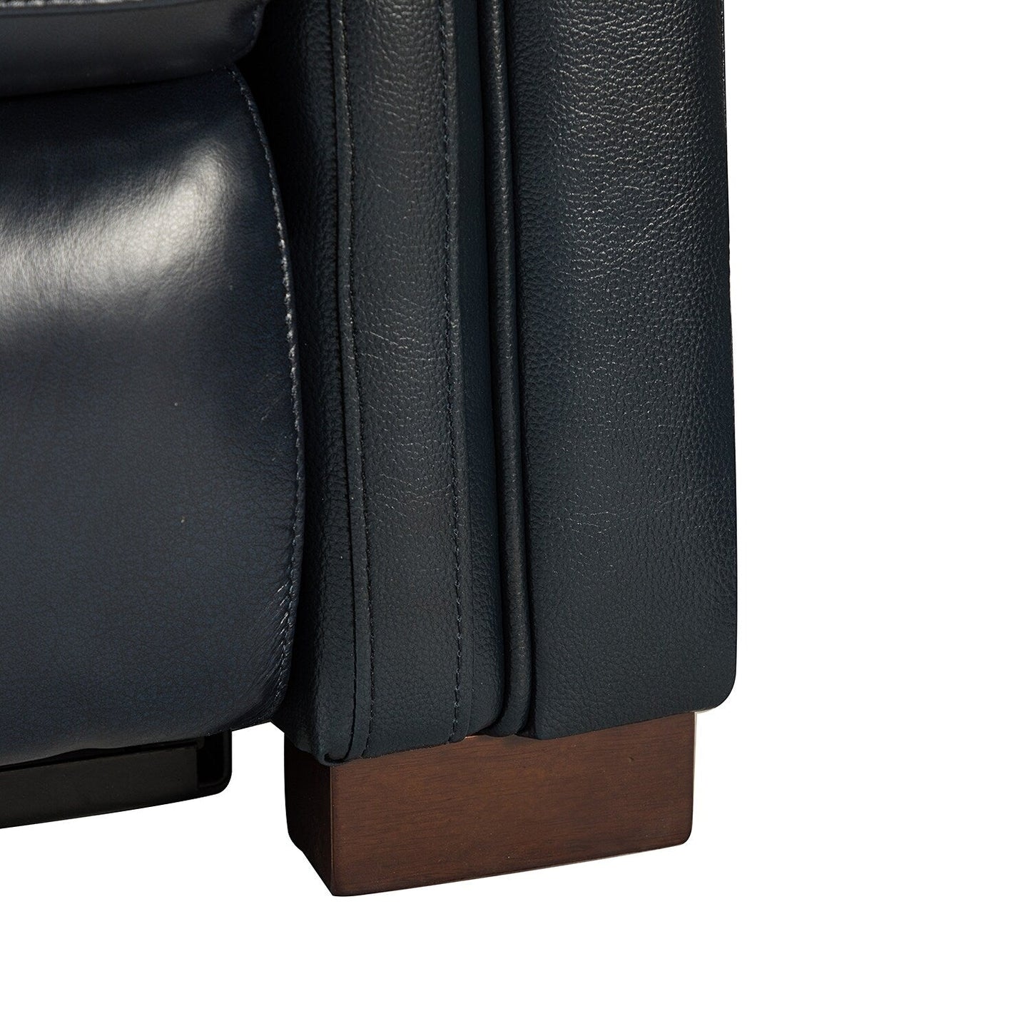 Alicia 34.65 Wide Contemporary Classic Genuine Leather Power Recliner With USB Port
