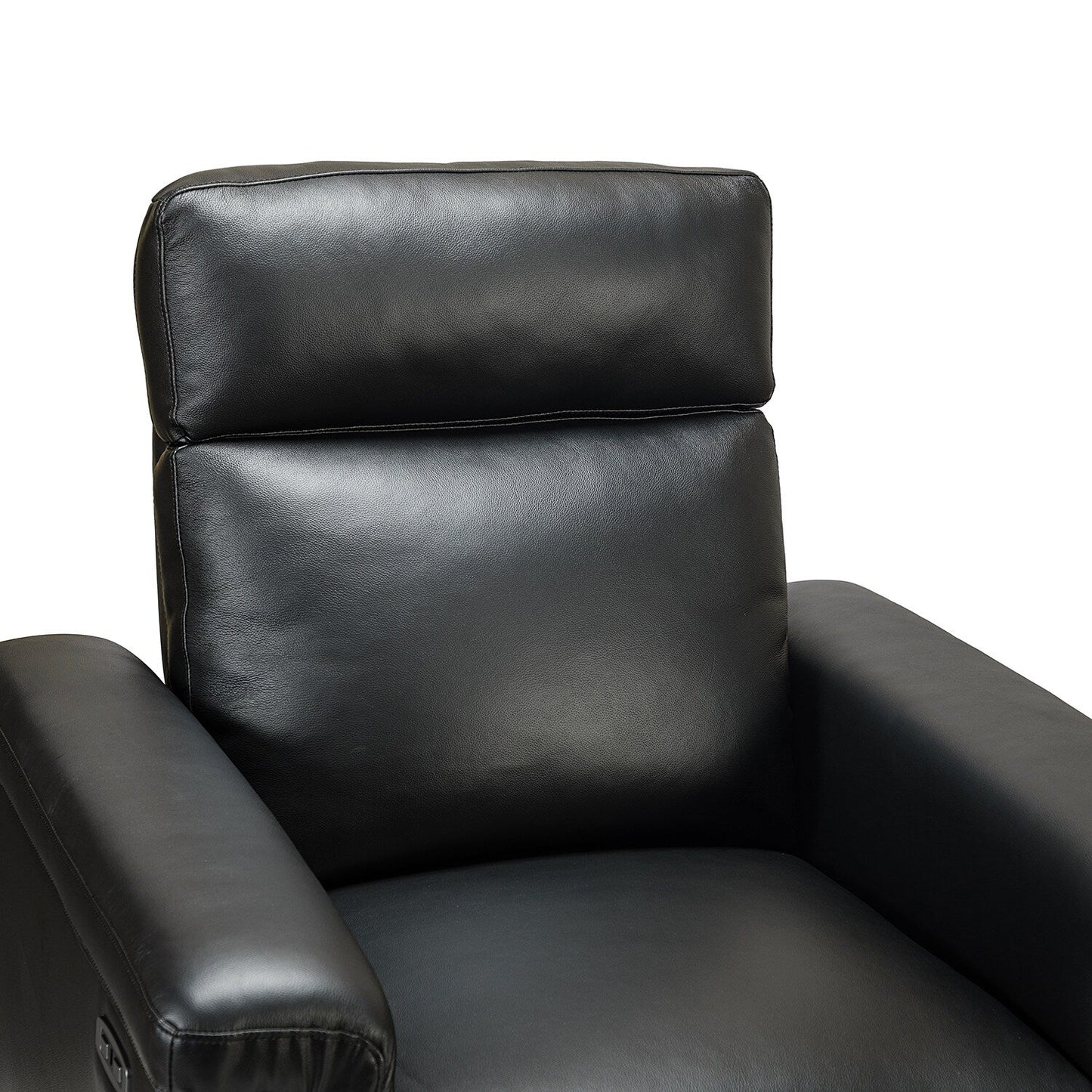 Alicia 34.65 Wide Contemporary Classic Genuine Leather Power Recliner With USB Port