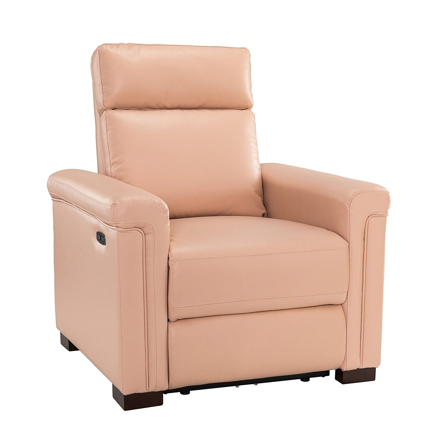 Alicia 34.65 Wide Contemporary Classic Genuine Leather Power Recliner With USB Port