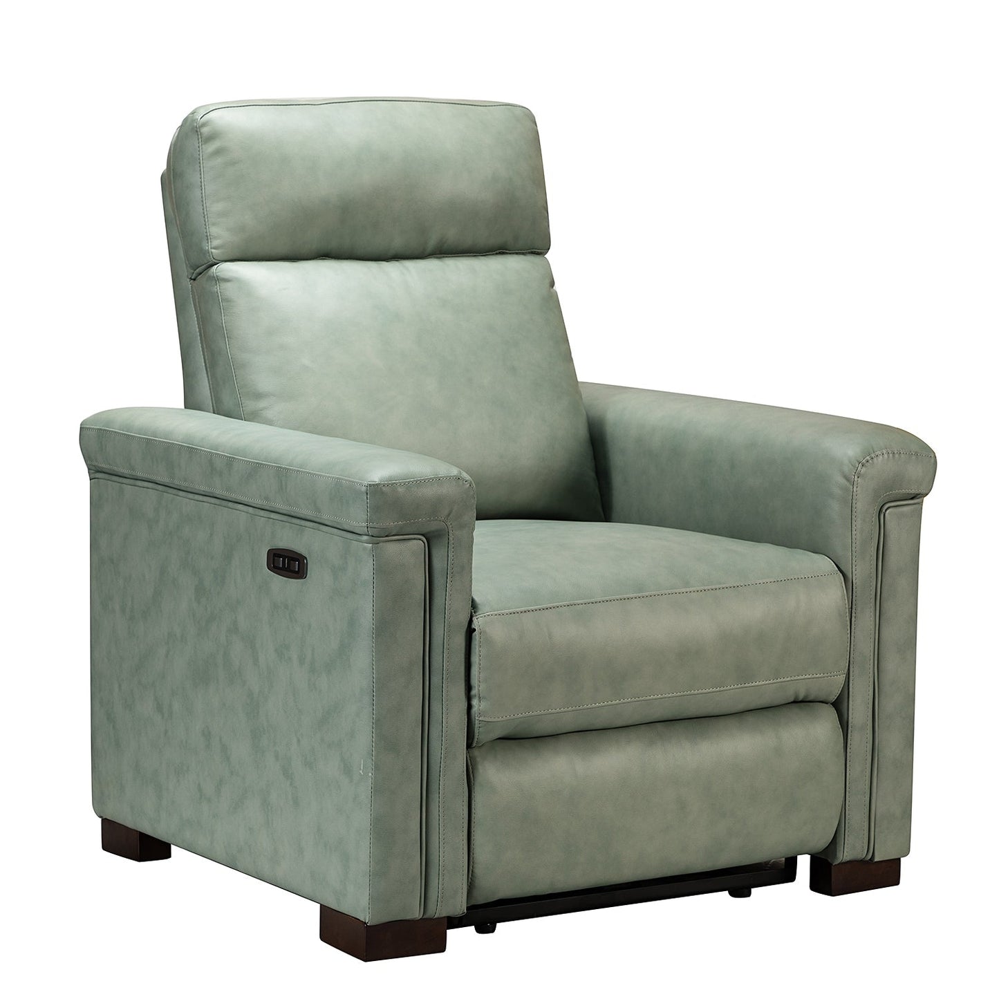 Alicia 34.65 Wide Contemporary Classic Genuine Leather Power Recliner With USB Port