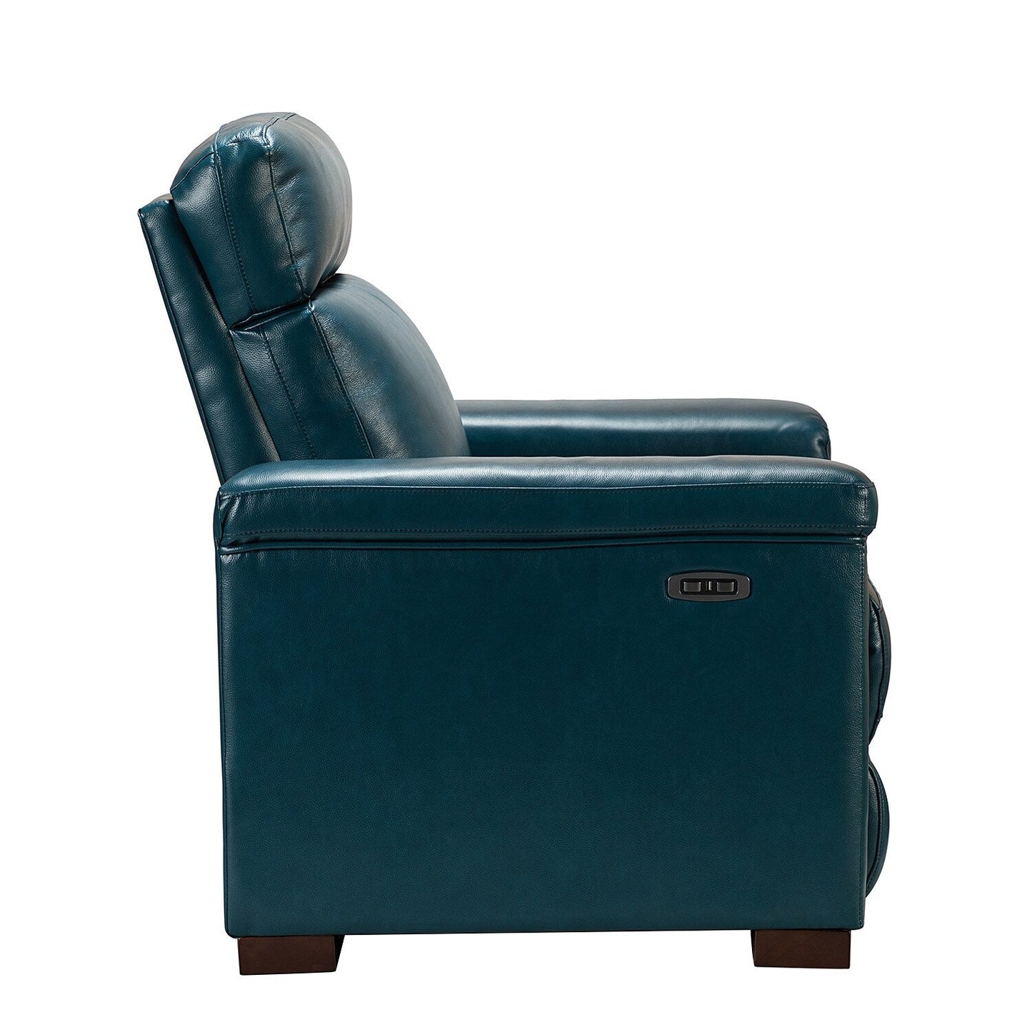 Alicia 34.65 Wide Contemporary Classic Genuine Leather Power Recliner With USB Port