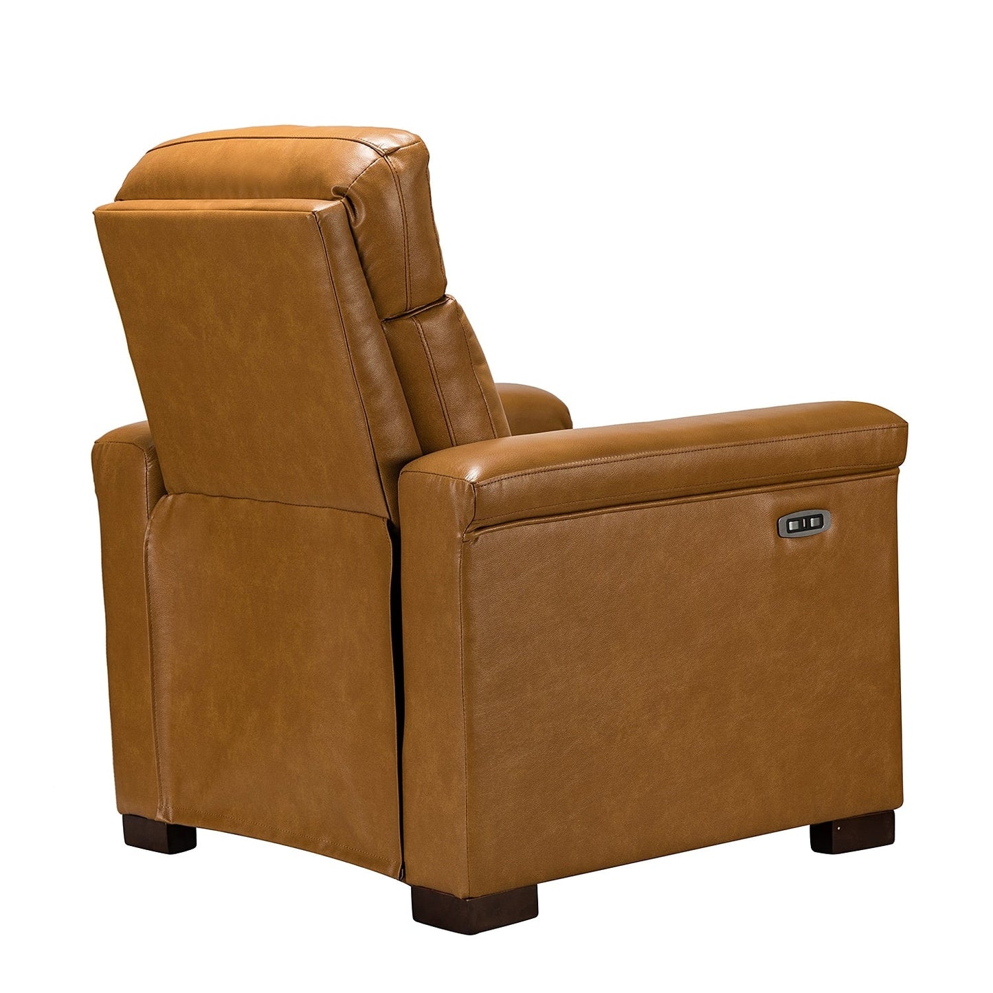Alicia 34.65 Wide Contemporary Classic Genuine Leather Power Recliner With USB Port